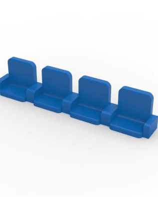 4 rows of 15 VIP seats (with backrest and armrest) for Subbuteo or Zeugo stands. - Blue