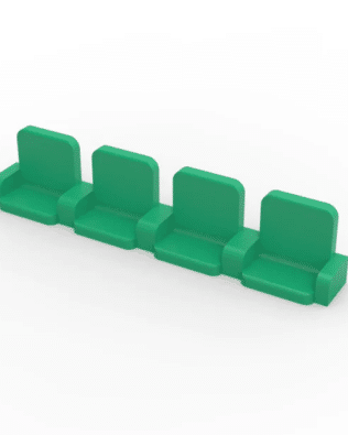 4 rows of 15 VIP seats (with backrest and armrest) for Subbuteo or Zeugo stands. - Green
