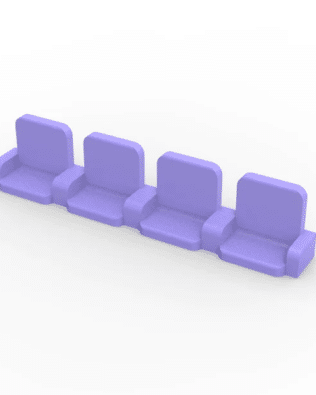 4 rows of 15 VIP seats (with backrest and armrest) for Subbuteo or Zeugo stands. - Purple