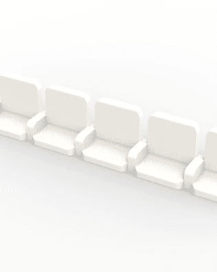 5 rows of 12 VIP seats (with backrest and armrest) for Subbuteo or Zeugo stands. - White