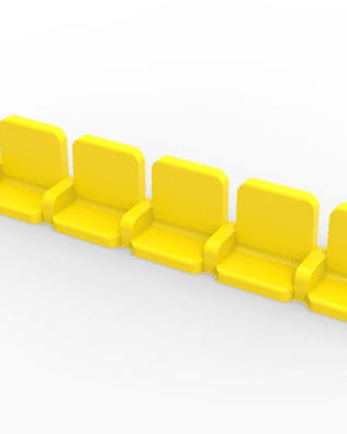 5 rows of 12 VIP seats (with backrest and armrest) for Subbuteo or Zeugo stands. - Yellow