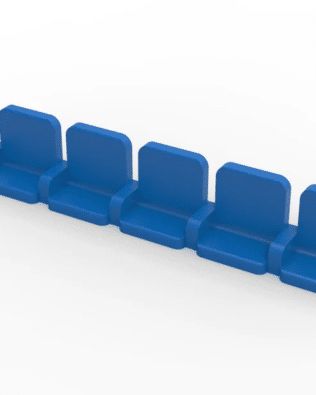 5 rows of 12 VIP seats (with backrest and armrest) for Subbuteo or Zeugo stands. - Blue