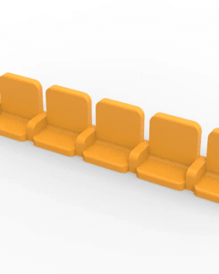 5 rows of 12 VIP seats (with backrest and armrest) for Subbuteo or Zeugo stands. - Orange