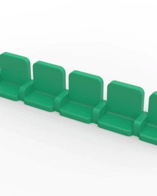 5 rows of 12 VIP seats (with backrest and armrest) for Subbuteo or Zeugo stands. - Green
