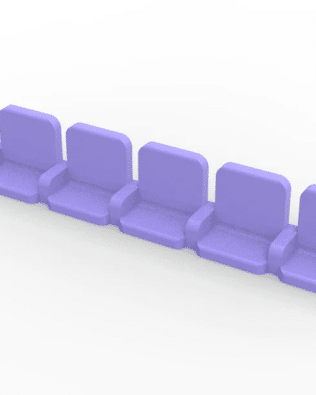 5 rows of 12 VIP seats (with backrest and armrest) for Subbuteo or Zeugo stands. - Purple
