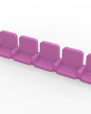 5 rows of 12 VIP seats (with backrest and armrest) for Subbuteo or Zeugo stands. - Lila