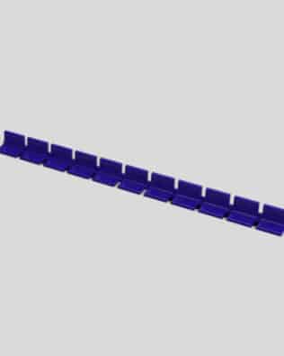 Row of 11 seats for any stand. - Steel blue