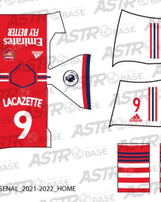 Arsenal home 2021 / 22 - For 2K4 figures
