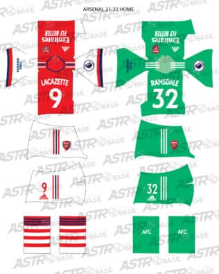 Arsenal home 2021 / 22 - For 2K4 figures
