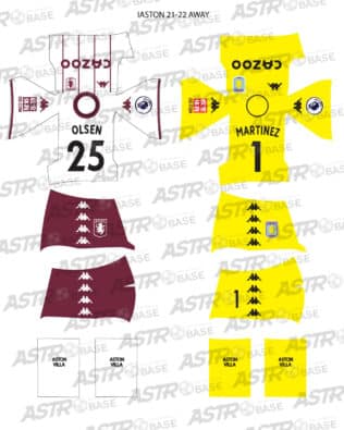 Aston Villa away 2021 / 22 - For 2K4 figures