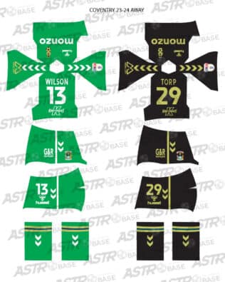 Coventry City home 2023 / 24 - For 2K4 figures