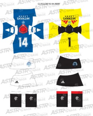 Rangers Glasgow away 1993 / 94 - For 2K4 figures