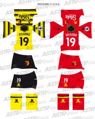 Watford home + away 2021 / 22 - For 2K4 figures