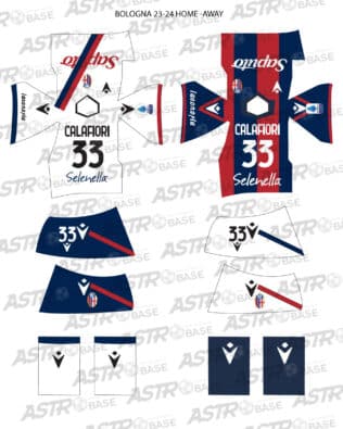 Bologna home + away 2023 / 24 - For HW figures