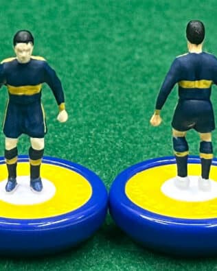 Boca Juniors CLUB WORLD CUP 25 - Team + 2 substitutes and spare keeper (SAME KIT OF THE RODDED KEEPER) in SUBBUTEO REPLICA GREEN BOX from the 70s