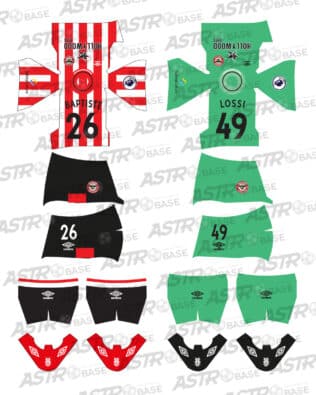 Brentford home 2021 / 2022 - For 2K4 figures