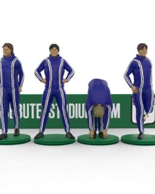 Reserve players warming up – Hand-Painted Subbuteo Accessory (Set of 4) - Navy blue