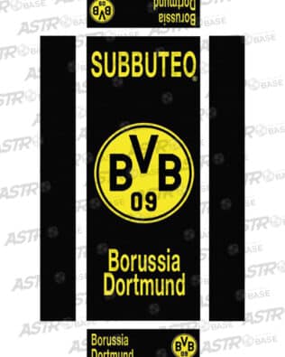 Borussia Dortmund black LOGO - With 10 slots tray and for short rodded Subbuteo original keepers