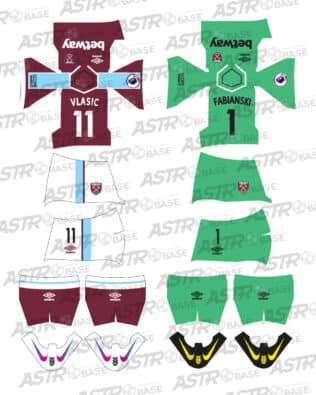 West Ham home 2021 / 22 - For 2K4 figures