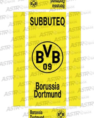 Borussia Dortmund yellow LOGO - With 10 slots tray and for short rodded Subbuteo original keepers