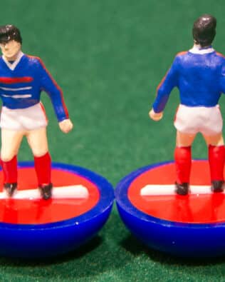 France World Cup 1998 - Team in COLORED REPLICA SUBBUTEO BOX (on the cover name, figure and logo of the contained team)