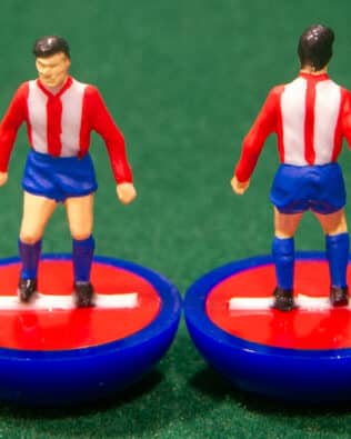 Paraguay World Cup 1998 - Team + 2 substitutes and spare keeper (SAME KIT OF THE RODDED KEEPER) in SUBBUTEO REPLICA GREEN BOX from the 70s